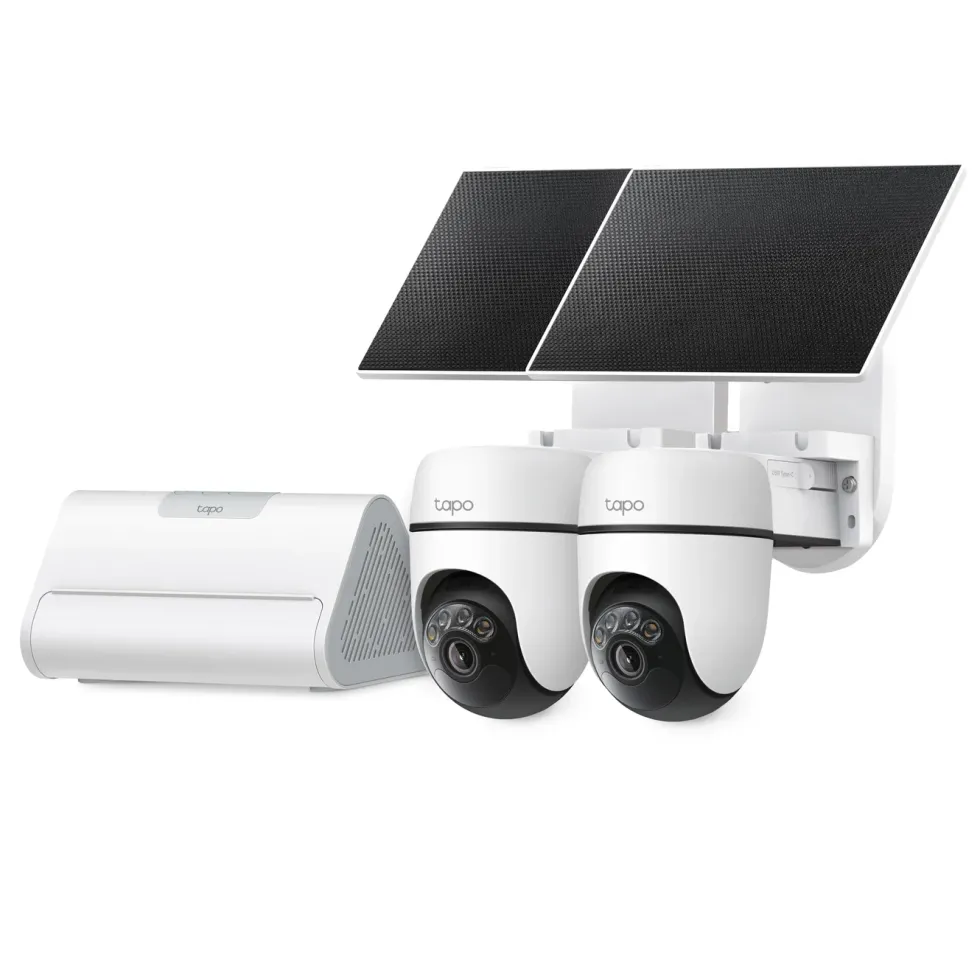 TP-Link Tapo HB112 Solcelledrevet overvåkingskamera 2K pan/tilt 2-pk. Hvit