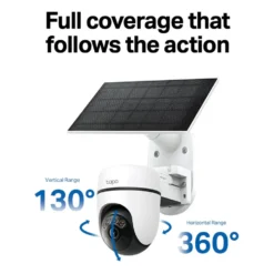 TP-Link Tapo HB112 Solcelledrevet overvåkingskamera 2K pan/tilt 2-pk. Hvit