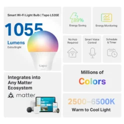 TP-Link Tapo Smart RGB LED-pære 1100 lumen E27