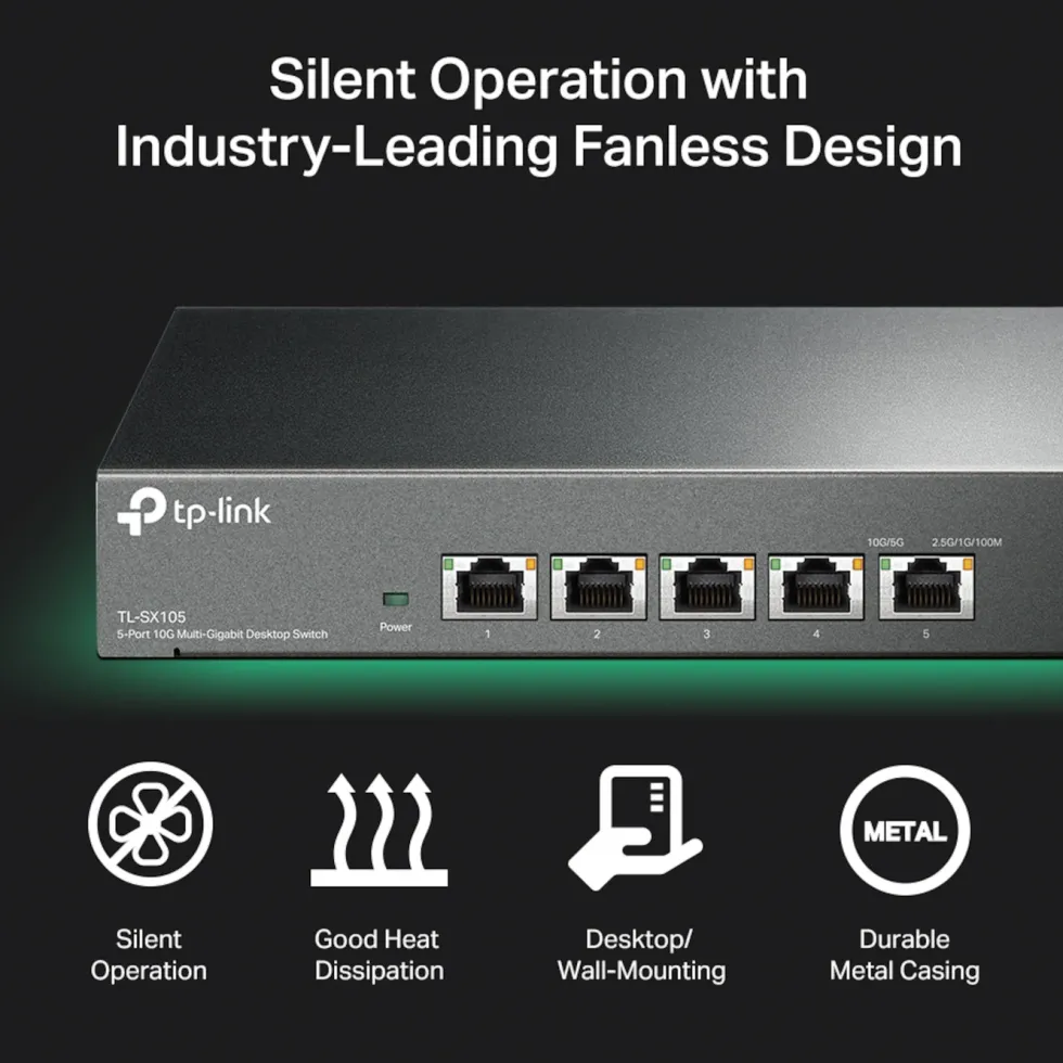 TP-Link TL-SX105 Gigabitswitch 5 porter 10 Gb/s