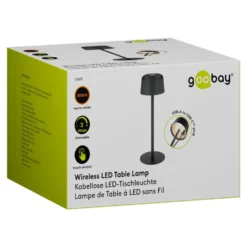 Trådløs LED-bordlampe 25 cm Svart