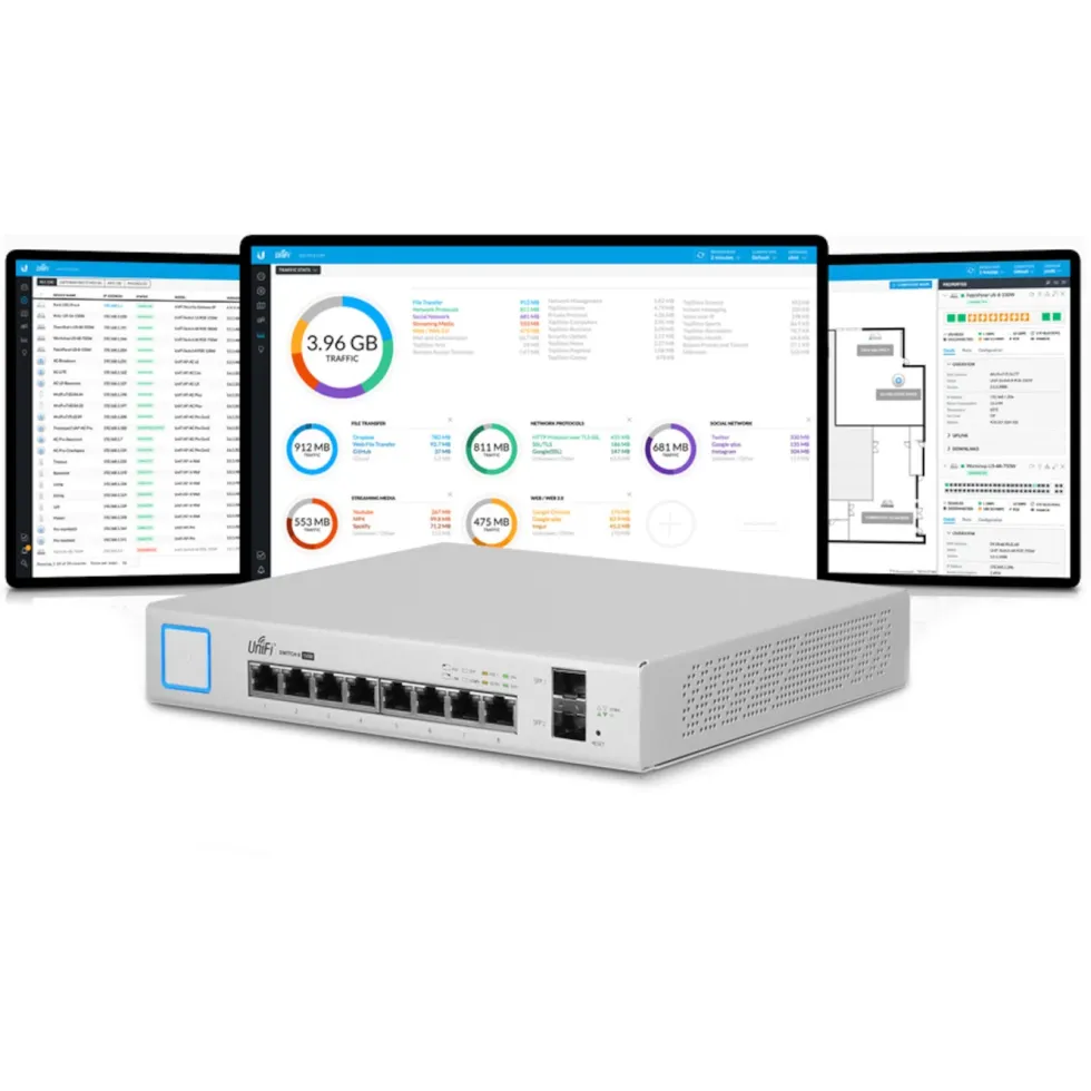 Ubiquiti Unifi US-8-150W POE-gigabitswitch 8 porter