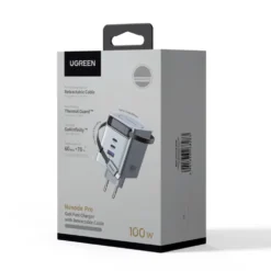 Ugreen Nexode 100 W GaN-hurtiglader med uttrekkbar USB-C-kabel