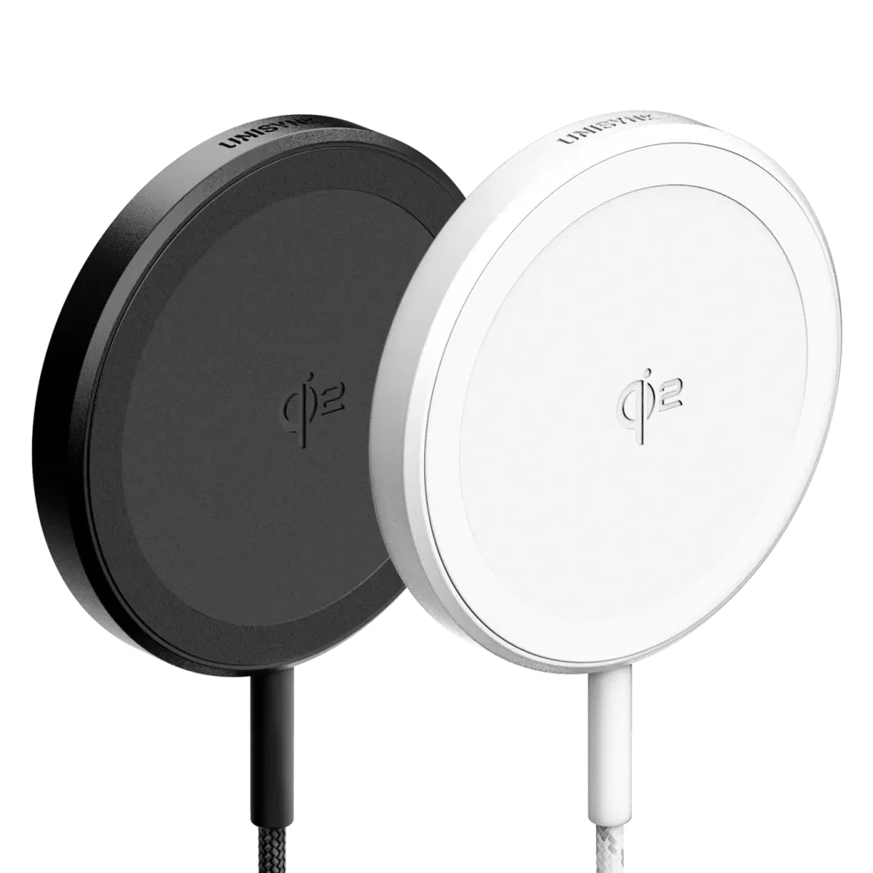 Unisynk Trådløs magnetisk lader med Qi2 15 W Hvit