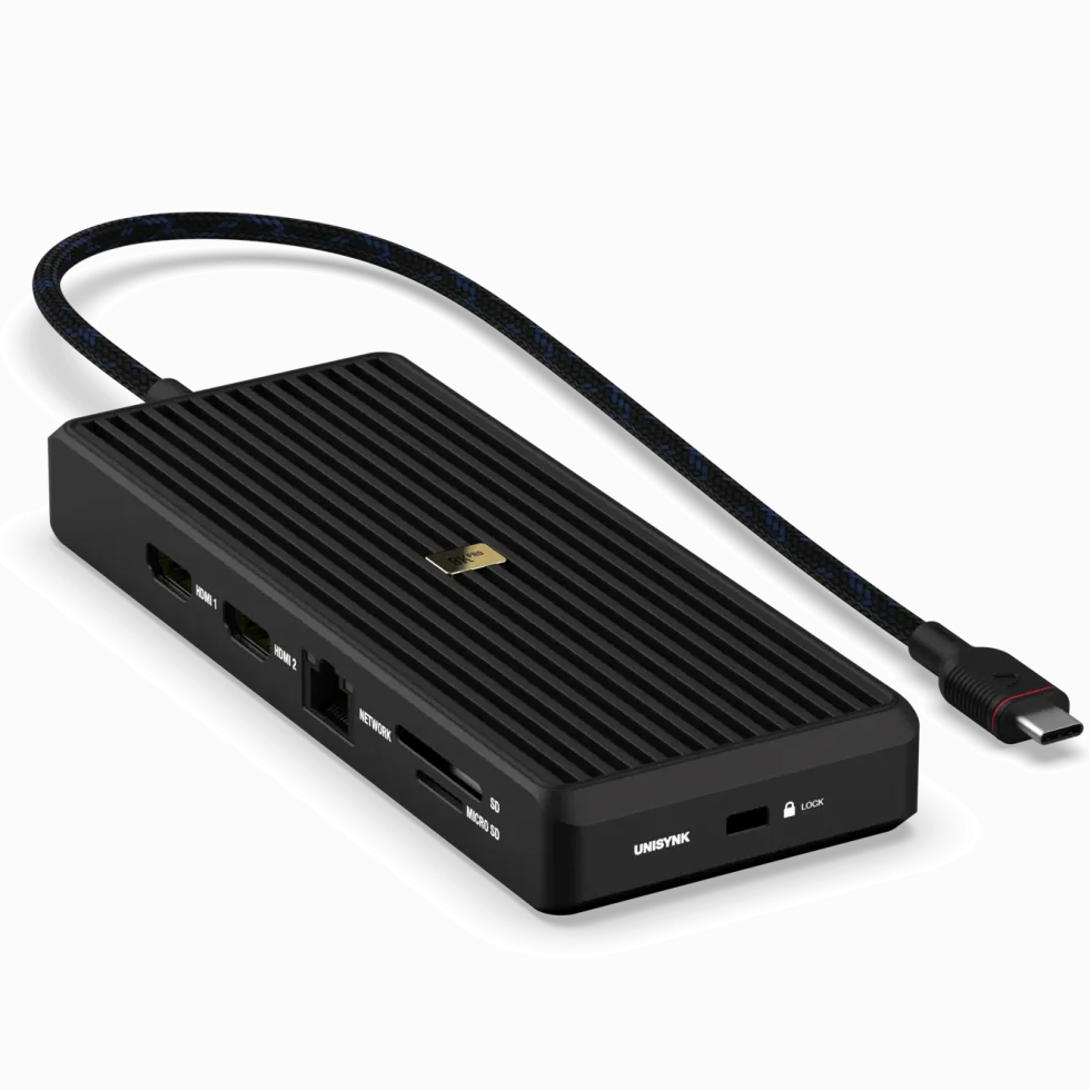Unisynk USB-C-Hub 12 porter 8K for to skjermer