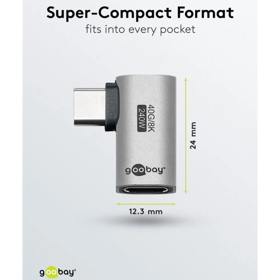 USB-C-adapter med 90° horisontal vinkel – USB4
