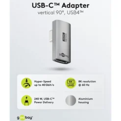 USB-C-adapter 90° med USB4-støtte