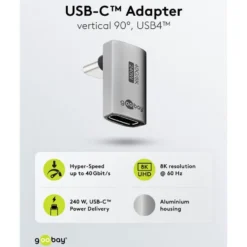 USB-C-adapter 90° vinklet med USB4-støtte