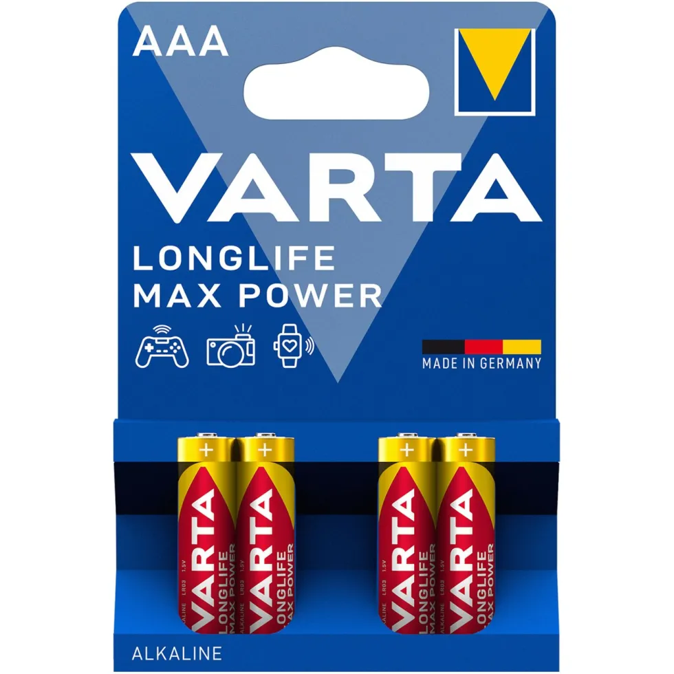 Varta Longlife Max Power AAA-batterier 4-pk.