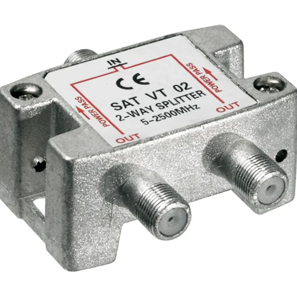 2-veis F-splitter med DC-gjennomgang 2-veis
