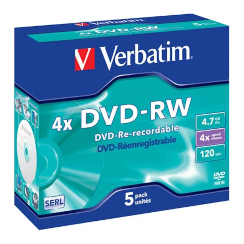 Verbatim DVD-RW i etui 5-pk.
