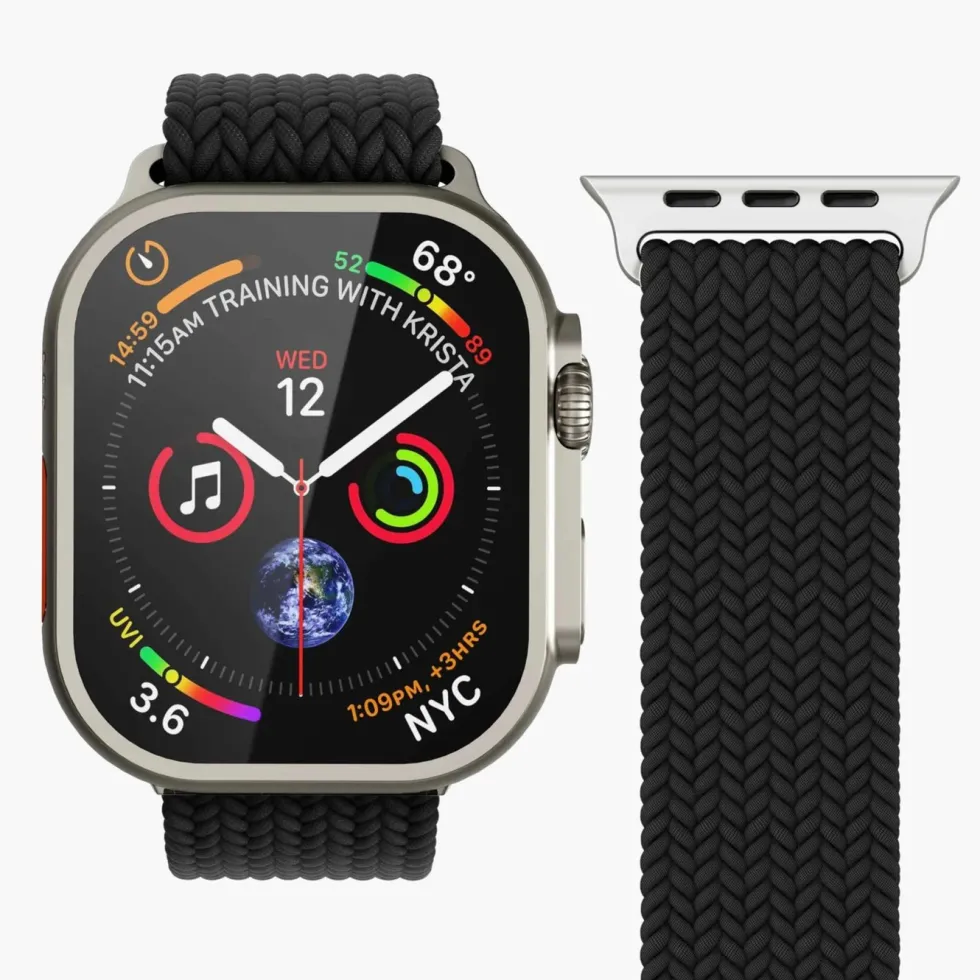Vonmählen Woven Loop flettet rem til Apple Watch 40/41/42 mm Black