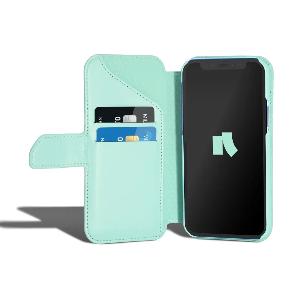 Wallet Case Solo 502 til iPhone 12 mini Turkis