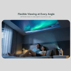 Wanbo Portabel projektor med Android TV og 360° gimbalstativ
