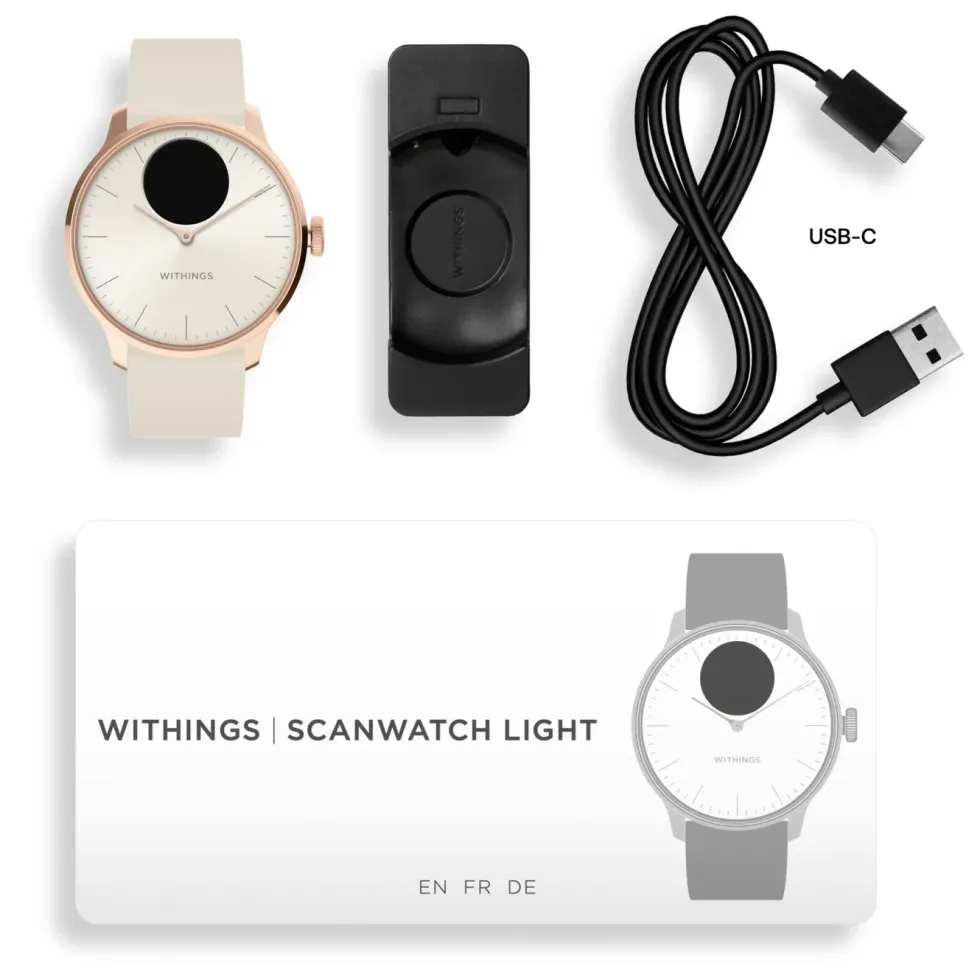 Withings Scanwatch Light Smartklokke med klassisk urskive 37 mm Rose Gold