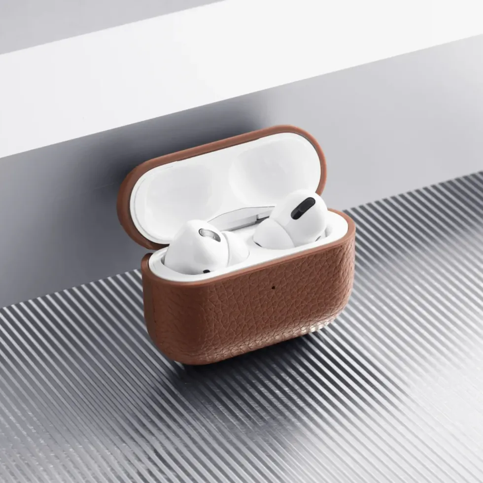 WOOLNUT Deksel i skinn til AirPods Pro 3-ladeetui Cognac