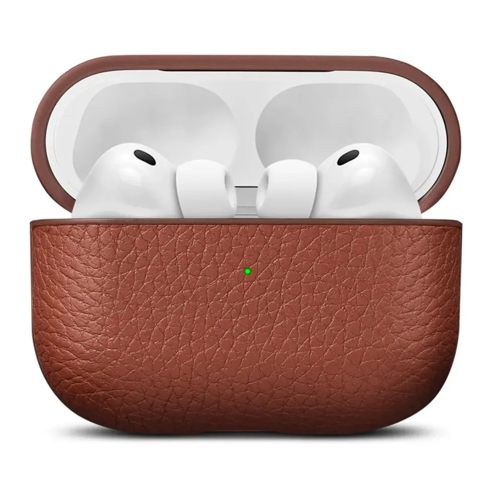 WOOLNUT Deksel i skinn til AirPods Pro 3-ladeetui Cognac