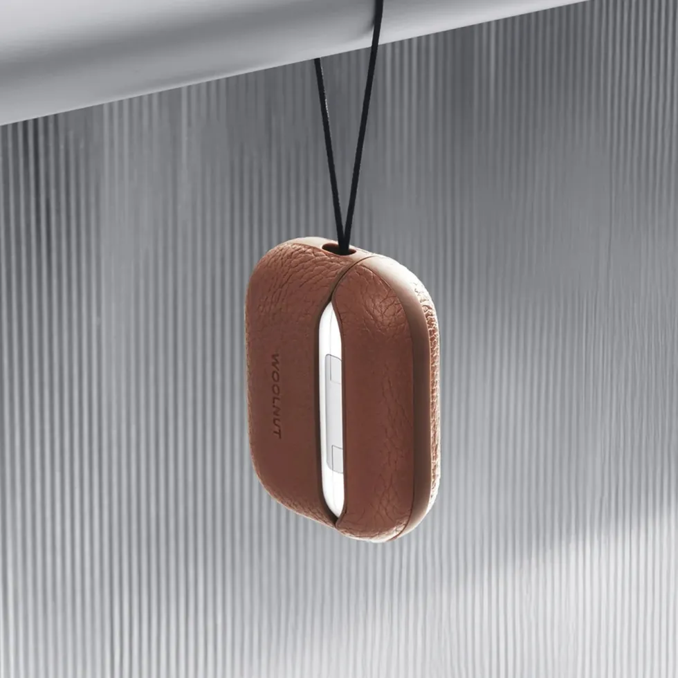 WOOLNUT Deksel i skinn til AirPods Pro 3-ladeetui Cognac