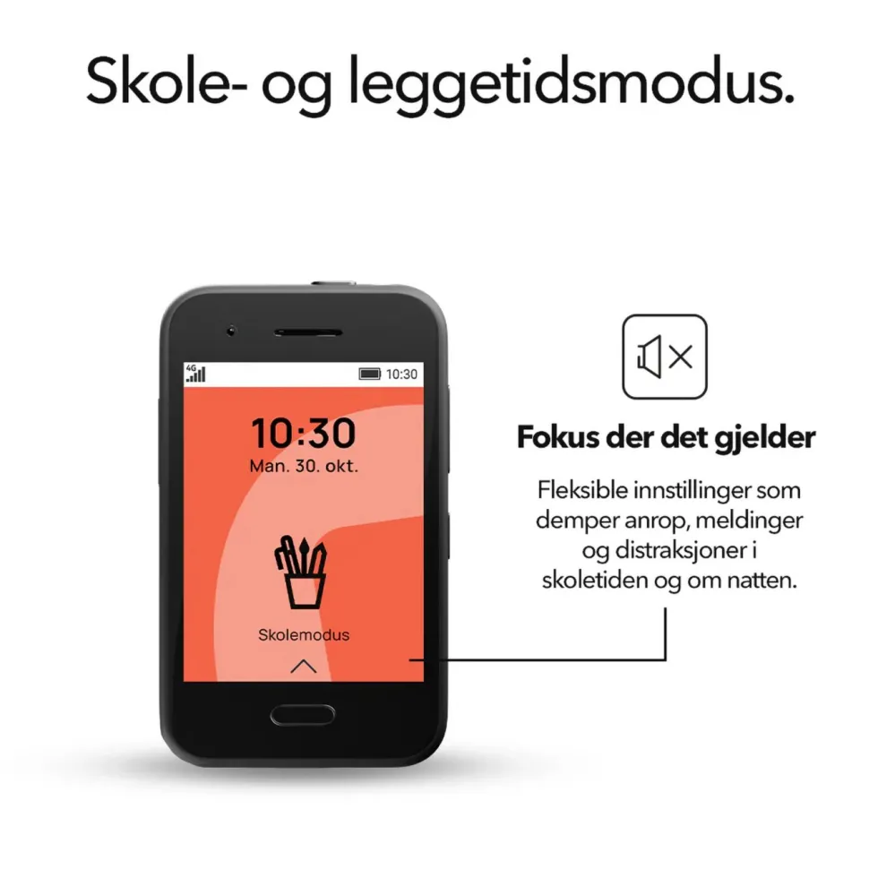 Xplora One - barnmobil uten internett og sosiale medier Svart