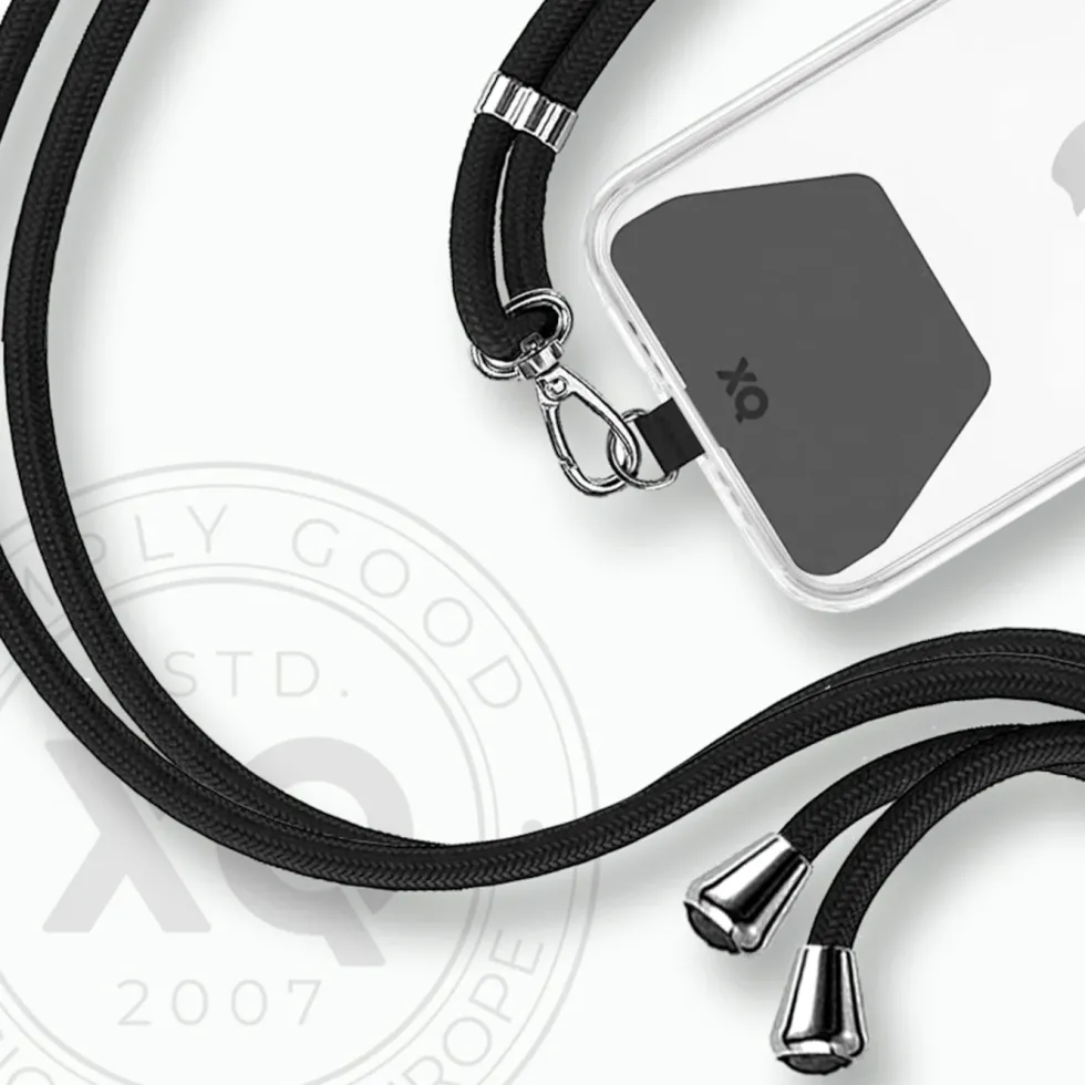 Xqisit Phone Strap Universal mobilreim for mobildeksler Svart